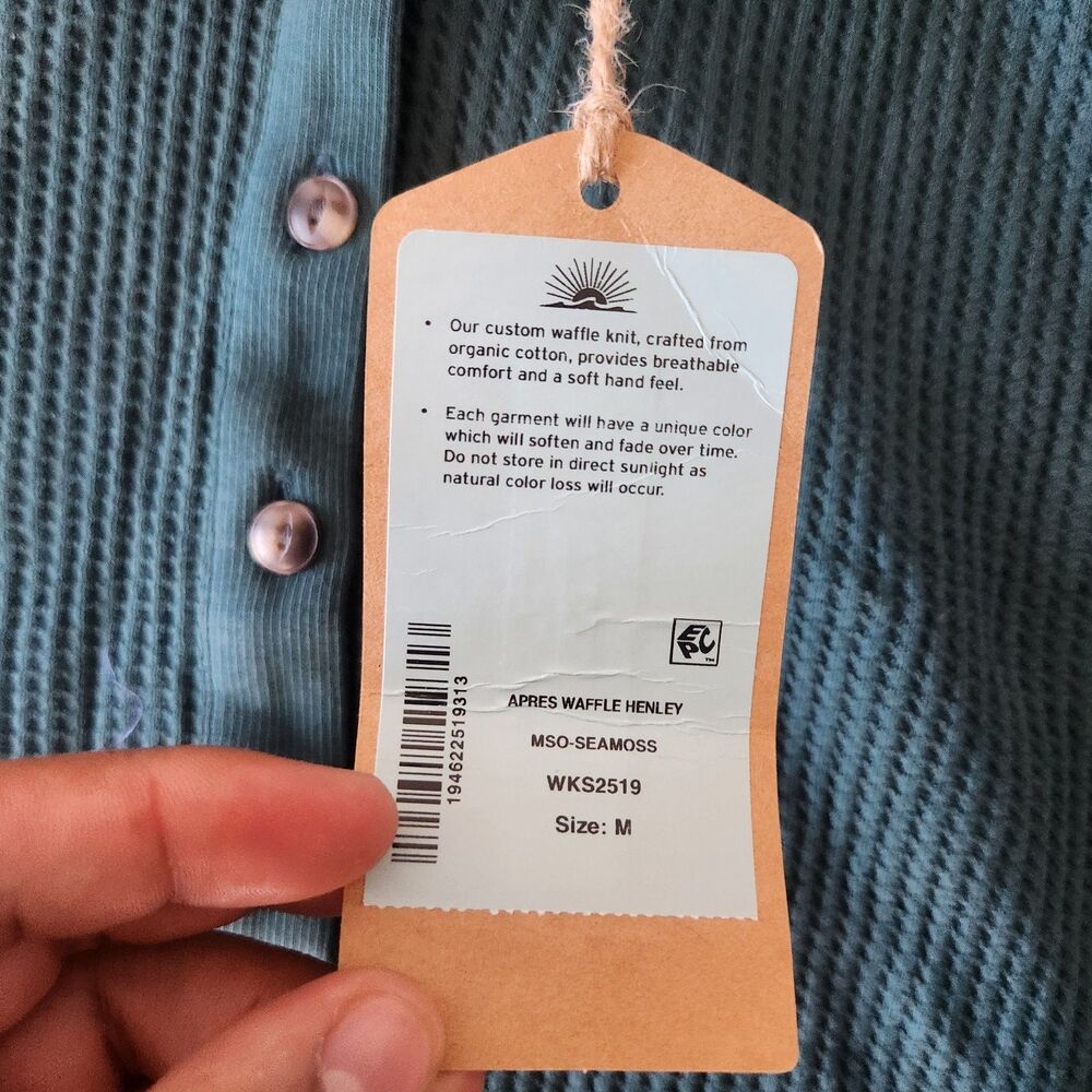 FAHERTY Women's Dark Green Medium Apres Waffle Henley NWT - Picture 4 of 7